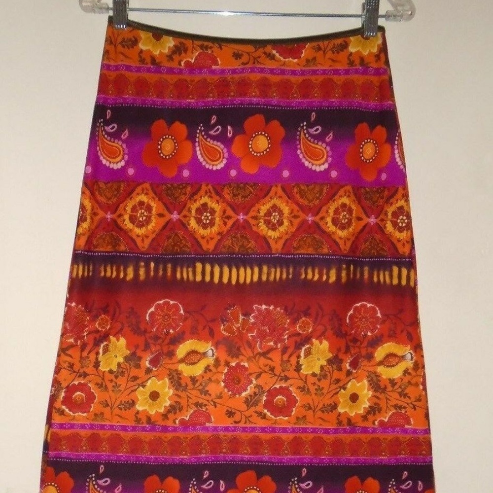 Vintage Flirty Sexy Beaded Hi Low Dip Hem Skirt
